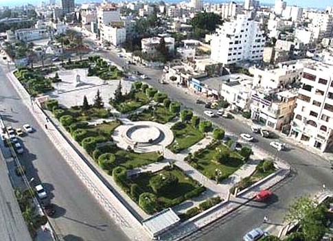 An aerial view of Gaza City.
